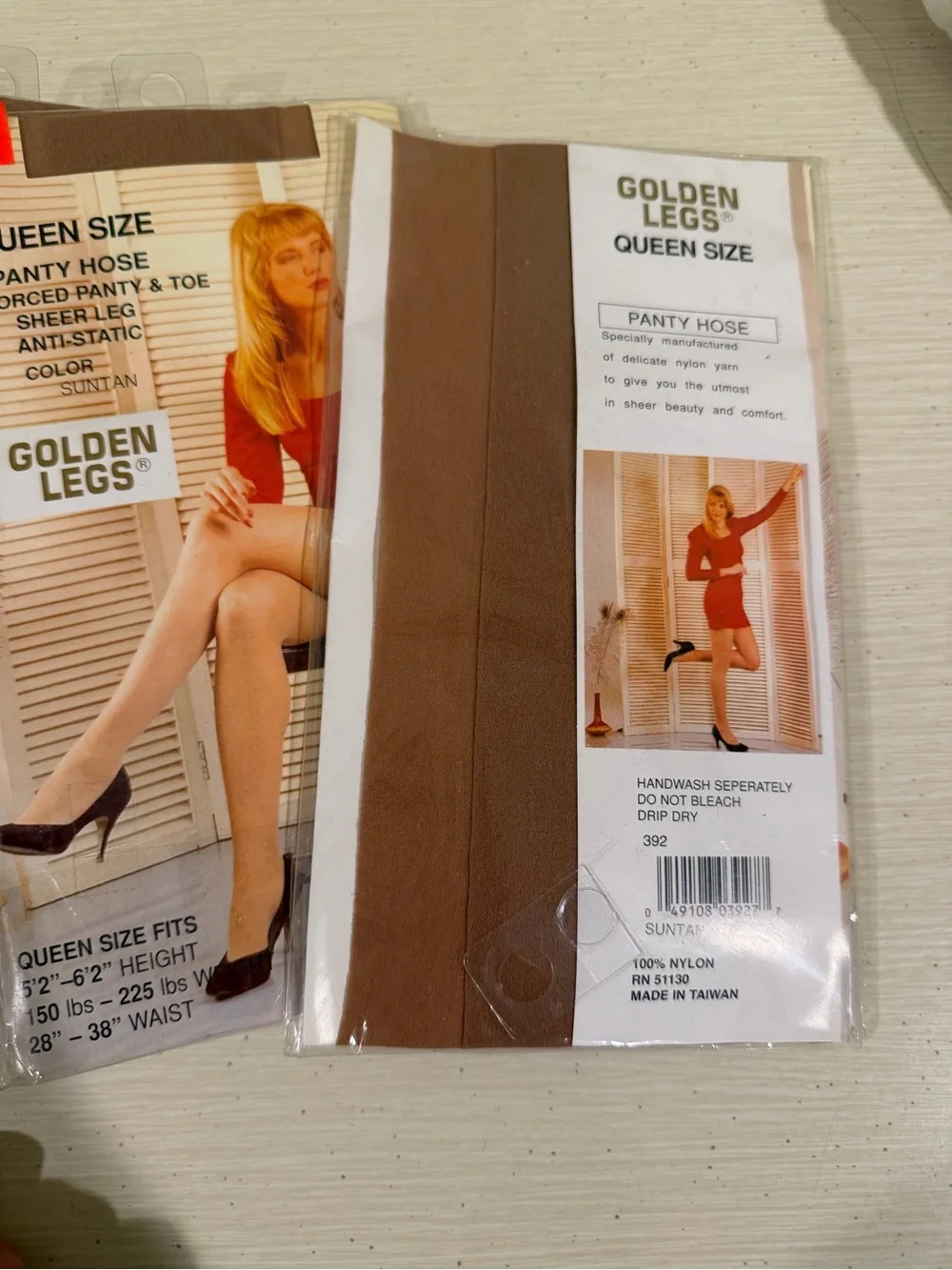 Vintage Golden Legs Pantyhose Lot – Queen/Plus Size – New in Package